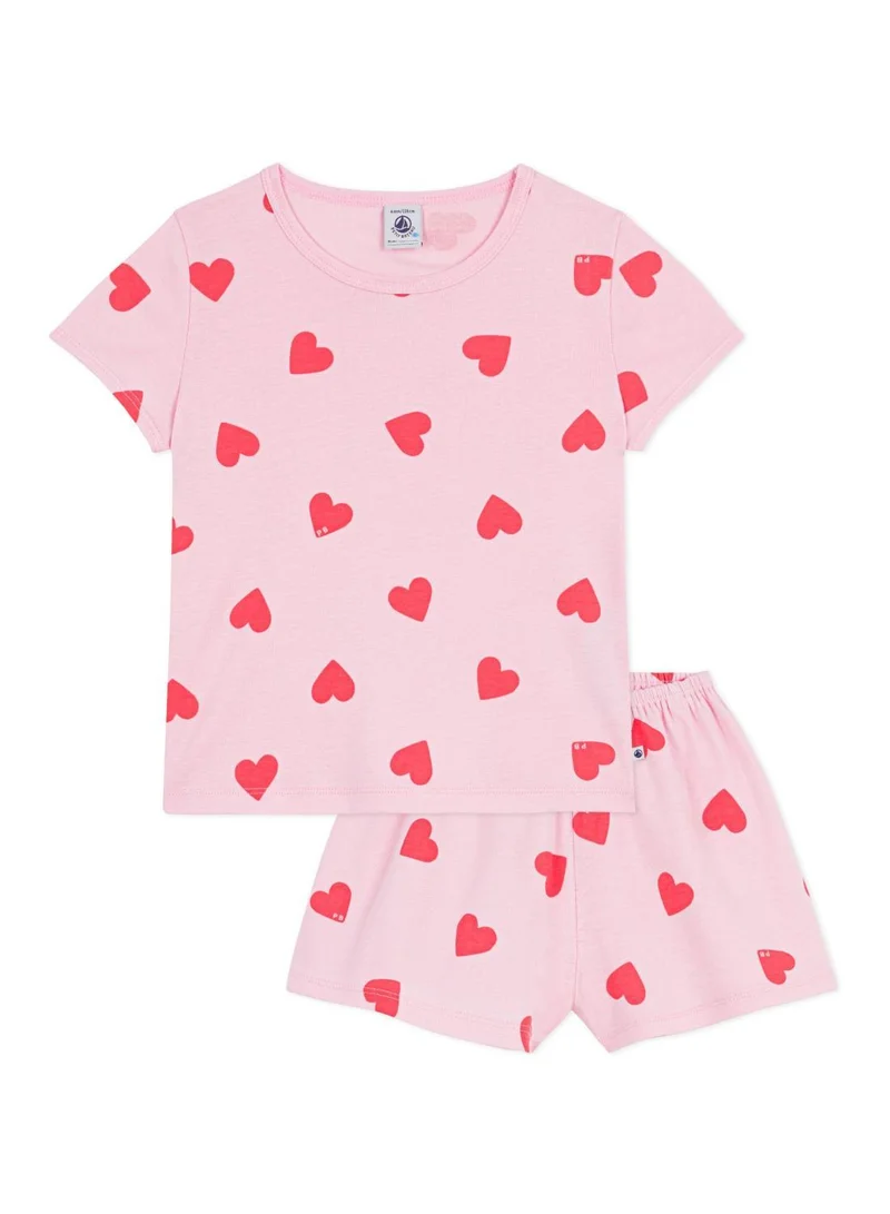 بيتي باتو Children's short heart print cotton pyjamas